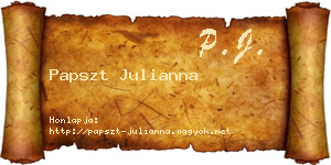 Papszt Julianna névjegykártya